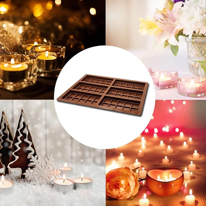 2 Pcs Wax Melt Molds Silicone Chocolate Bar Mold for Wax Melt Candles Chocolate Making Molds