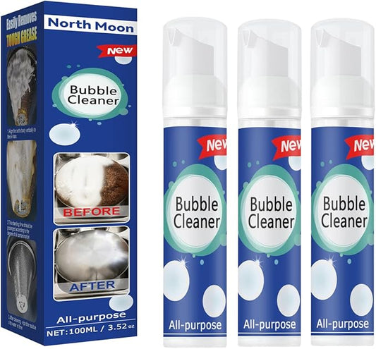 Bubble Cleaner Foaming Heavy Oil Stain Cleaner, All Purpose Bubble Cleaner Kitchen Deep Cleaning Spray, All-purpose Rinse-free Cleaning Spray, Stubborn Grease & Grime Remover 100ML/1P(3P)