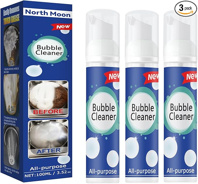 Bubble Cleaner, All Purpose Bubble Cleaner Kitchen Deep Cleaning Spray, All-purpose Rinse-free Cleaning Spray(3PC)