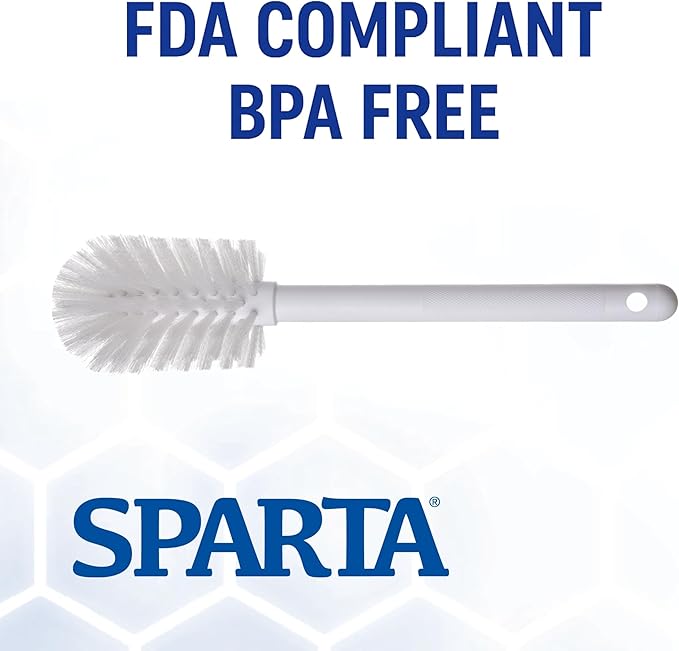 SPARTA 367600TC02 Plastic Household Dish Brush, Dish Brush, Dish Scrub Brush With Lightweight Or Break Resistant? For Cleaning, 11 Inches, White