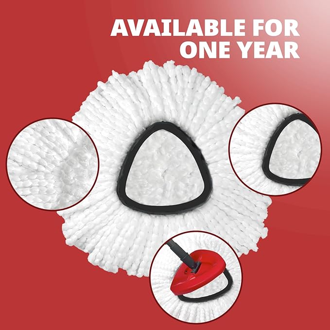 Mop Replace Head, 6 Pack Spin Mop Replacement Head Easywring 1-Tank System, Easy Cleaning, Microfiber, Machine Washable