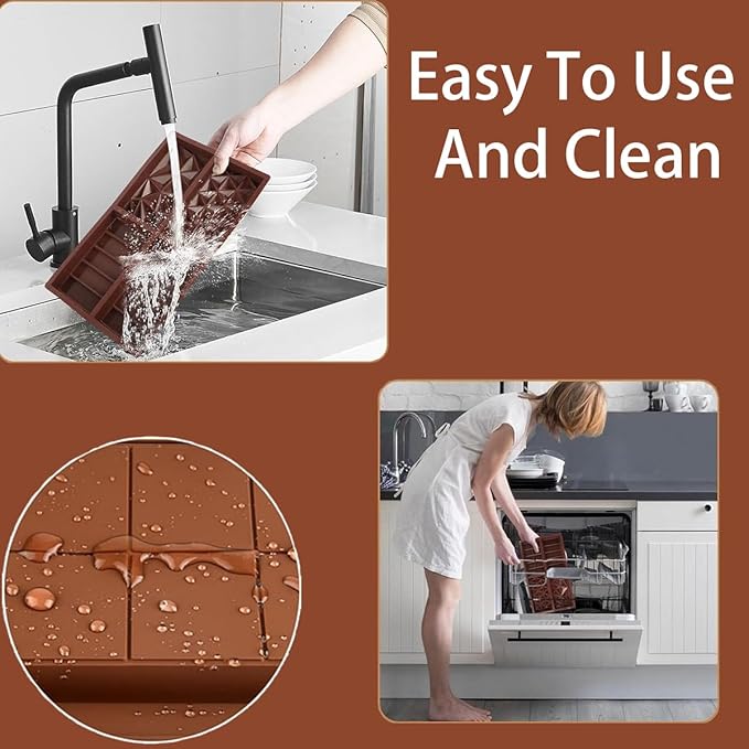 Dubai Chocolate Bar Mold，1 inch Deep Chocolate Mold Kit, Silicone chocolate molds for Filling Pistachio,Granola bar, Protein Energy Bar,Food Grade Candy Molds