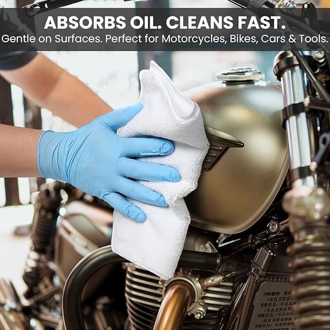 Microfiber Cleaning Cloth, 12 Pack Lint-Free and Highly Absorbent Rags, White Reusable Microfiber Towels for Car, Kitchen, Bathroom and Household Cleaning Supplies, 11.8"X11.8"