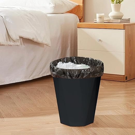 Plastic Trash Can - Waste basketbin for Office,Home,Bathroom,Kitchen - 1.8 Gallon - Black