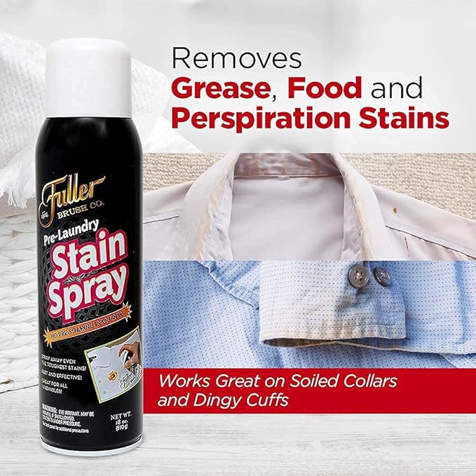 Fuller Brush Pre-Laundry Stain Remover Spray 18 fl oz – Fast-Acting Stain Fighter for Clothes – Removes Grease, Ink, Food & More – No Soak, Safe on Colors & Whites (Pack of 6)