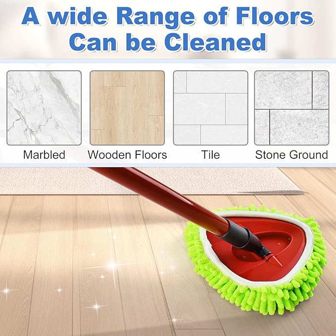 6 Pack Mop Head Replacement Compatiable with Ocedar EasyWring Mop,Mop Heads Refill for Easywring Spin Mop 1 Tank System - Microfiber Chenille, Easy to Replace,Deep Floor Cleaning and Machine Washable