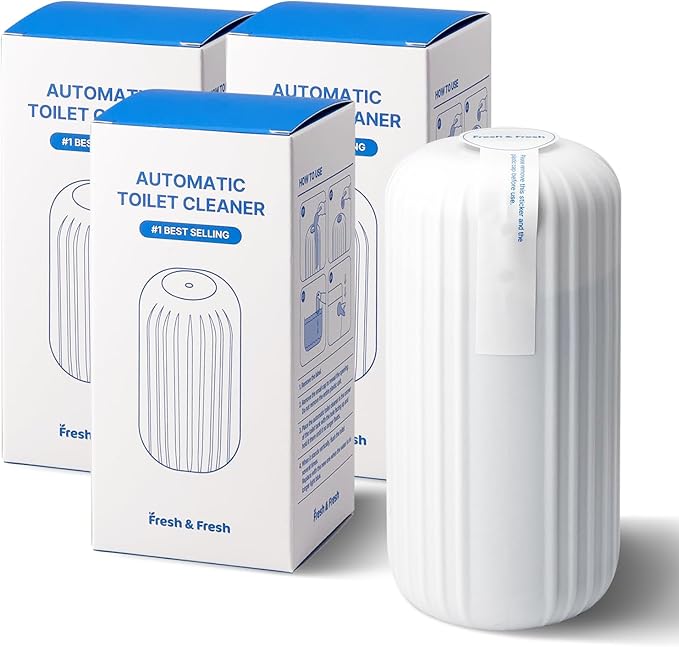 Fresh & Fresh Automatic Toilet Bowl Cleaners - 3 Bottles(UPTO 2500 FLUSHES/Bottle), Commercial and Residential Cleaner 3-4 MONTH Lasting Toilet Bowl Cleaner Bottle