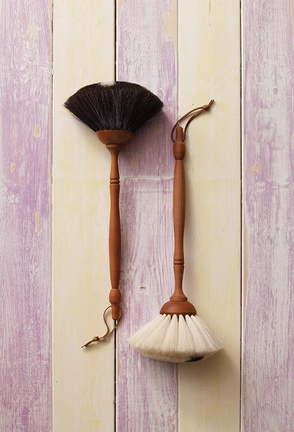 REDECKER Goat Hair Dust Brush with Oiled Pearwood Handle, 13-1/2 inches - Natural Bristle Duster Cleans Delicate Surfaces, Hanging Loop for Storage - Goat Hair Dusting Brush Made in Germany