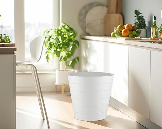 Small Trash Can (1.3 Gallons), Dorm Trash Can, Heavy Duty Dust Bin, Mini Garbage Can for Bedroom, Plastic Wastebasket, Bathroom Wastebasket (Black) Round Paper Trashcan, Office Trash Bin