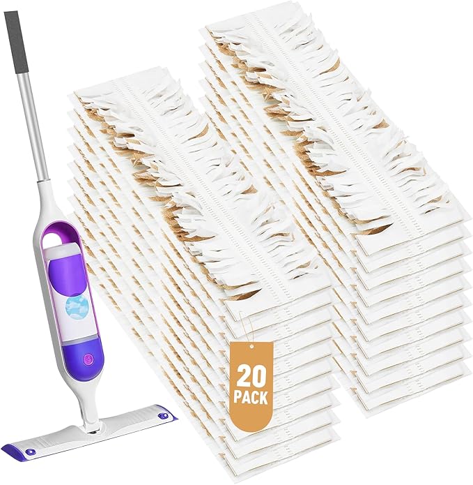 20 Pack Swiffer Mop Pads - Disposable Wet Mop Refills for Swiffer Power Mop, Strong Absorbent Pads for Easy Cleaning, Perfect for Hardwood, Laminate & Tile Floors, Compatible with WetJet & More
