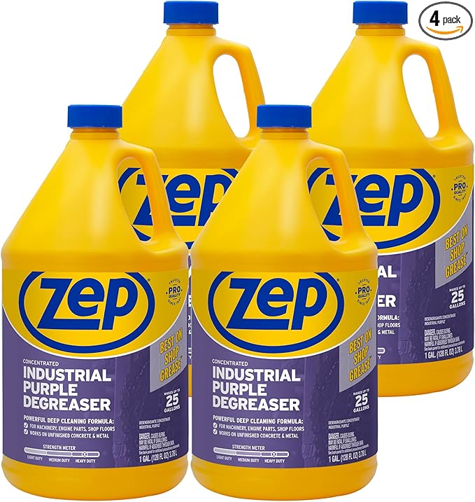 Zep Industrial Purple Cleaner and Degreaser Concentrate - 1 Gallon (Case of 4) R45810 Most Powerful Deep Cleaning Formula
