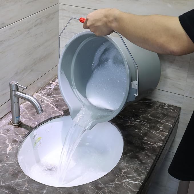 Xyskin 4 Packs 14 Quart Plastic Mop Bucket with Handle for House Cleaning, Utility Cleaning Pail Water Pail