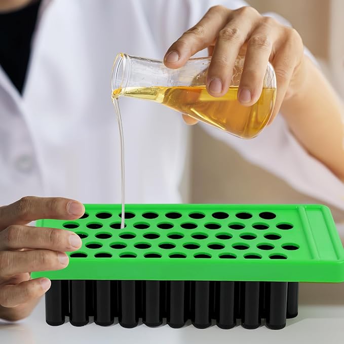 Lip Balm Crafting Kit, 50 Pieces Empty Lipsticks Filling Tubes Mold Handmade Set Pallet with Scraper, Lip Balm Tubes with Filling Tray and Spatula for Women Girl Cosmetics Makeup, Black