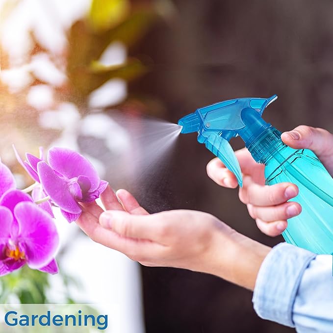 DilaBee Blue Spray Bottle (1-Pack 12 Oz) - Adjustable Nozzle Water Spray Bottle for Hair, Plants, Cleaning Solutions, BBQ. Plant Sprayer, Hair Mister, Squirt Bottles for Liquids - Food-Safe BPA-Free