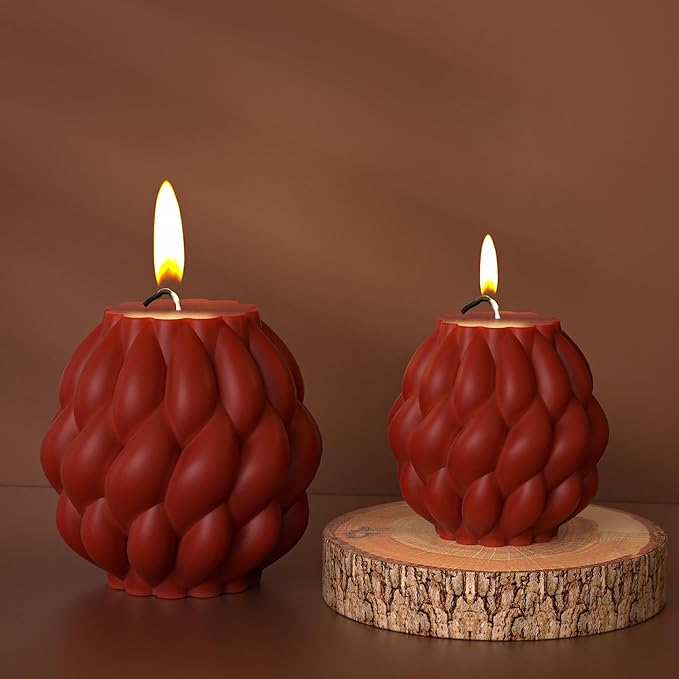 2 Pack Spiral Ball Cylinder Soap & Candle Mold - Silicone 3D Molds for Candy & Home Decor - Resin Casting & Making Molds