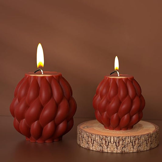 2 Pack Spiral Ball Cylinder Soap & Candle Mold - Silicone 3D Molds for Candy & Home Decor - Resin Casting & Making Molds