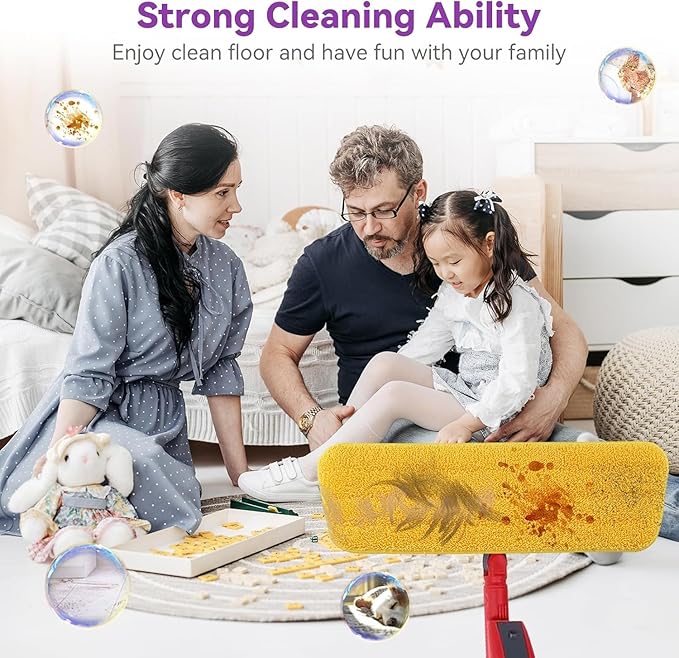 16.5 inch Microfiber Mop Pads for Rubbermaid Reveal Spray Mop and Any 16.5" Flat Mop - 6 Pack 13''-15'' Spray Mop Pad Reusable Washable Replacement Refills - Purple & Yellow