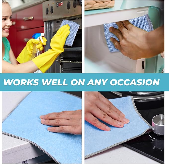 10PCS Non-Scratch Multipurpose Steel Wire Dishcloths - Reusable Quick-Dry Odor-Free Scrub Cloths for Dishes, Kitchen Cleaning Cloths for Cookware, Sinks, Stove Tops(9.84X9.84)