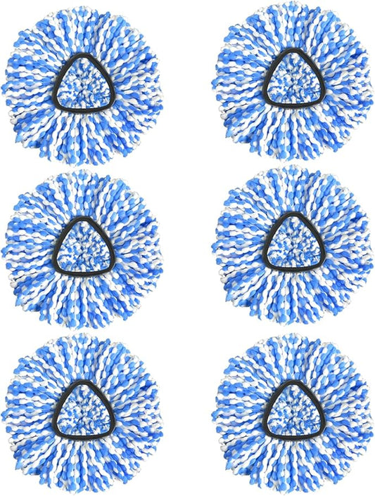 Spin Mop Replacement Heads, Microfiber Mop Refills, Easy to Replace, 6 Pack