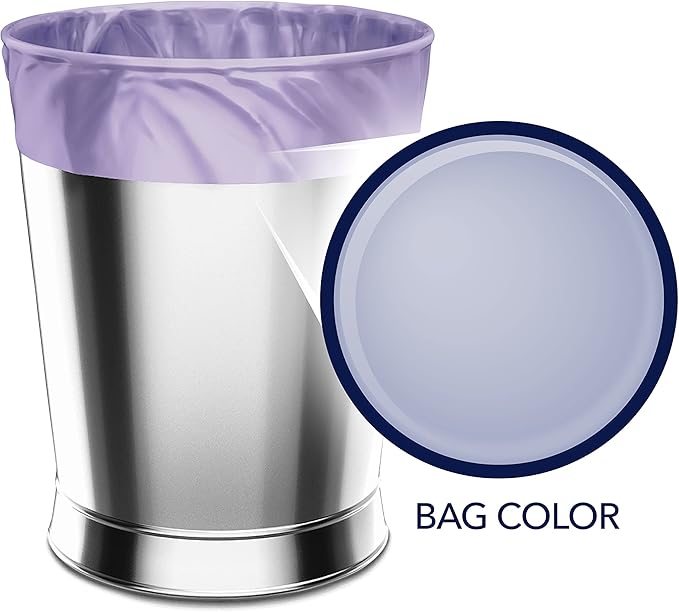 Color Scents Small Trash Bags - 4 Gallon, 480 Total Bags (8 Packs of 60 Count), Twist Tie - Lavender bag in Lavender Scent with Microban