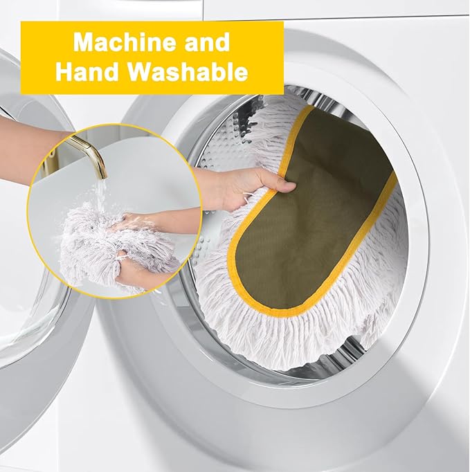 36" Commercial Dust Mops for Floor Cleaning with Replacement Mop Pad, Heavy Duty Large Dust Mop for Hardwood Floors,Industrial Floor Duster Wet Dry Mop for Office Garage Warehouse Factory Mall