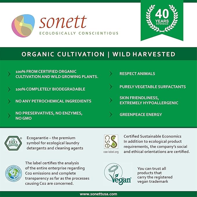 Sonett Organic Stain Removers Spray for clothes effective against fruit, Cocoa, Ballpoint, Grease stains for delicate textiles of Wool 3.4 fl.oz (Pack of 1)