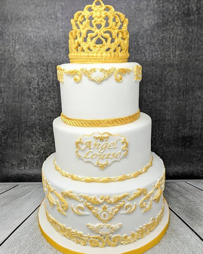 Silicone Fondant Molds, AIMEIKI 3 Pack Baroque Fondant Molds Scroll Border Lace Silicone Molds Curlicues Gum Paste Candy Chocolate Baking Molds for Cake Candy Chocolate DIY Crafts