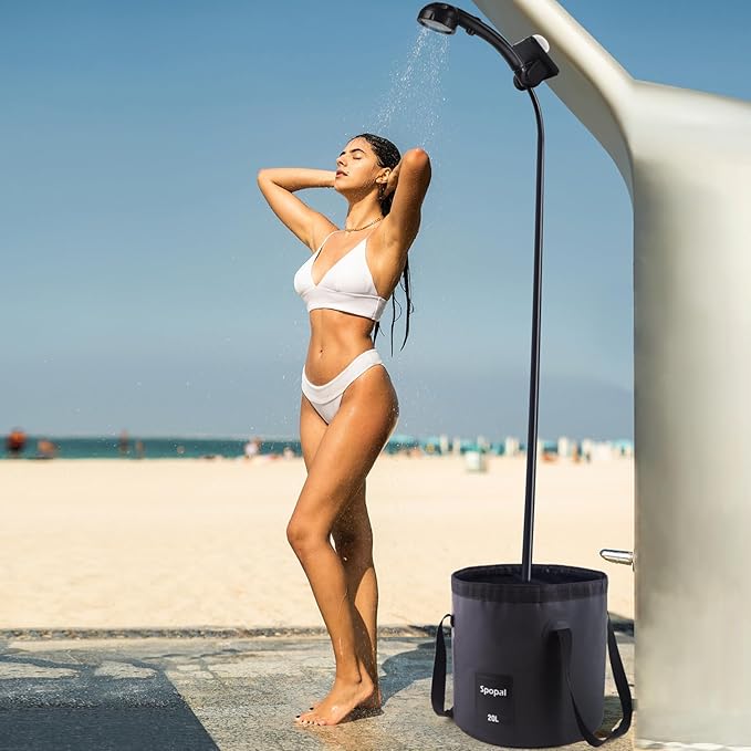 Collapsible Bucket with Handle 20L, Multifunctional Folding Water Container for Camping, Hiking, Traveling, Fishing, Laundry, Gardening, Waterproof, Durable, Lightweight