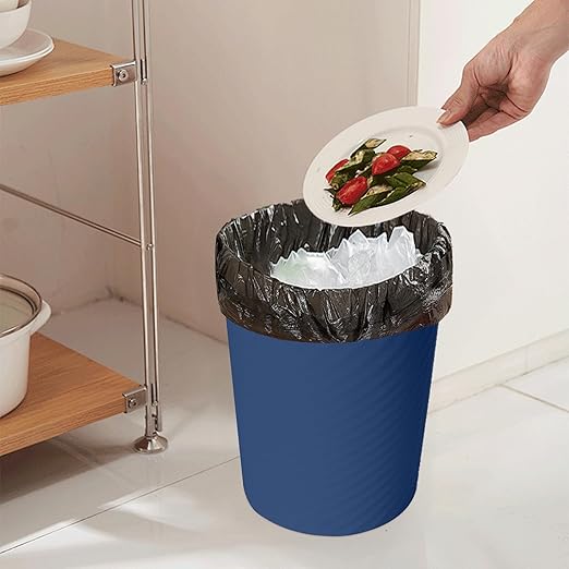 Small Trash Can - Plastic Waste basketbin for Office,Home,Bathroom,Kitchen - 1.8 Gallon - Blue