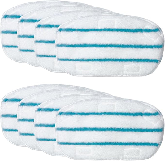 Steam Mop Pads Compatible with PurSteam ThermaPro 10-in-1 and ThermaPro 211 Steam Mop Cleaner Microfiber Pur steam Mop Replacement Pads (Blue and White-8pcs)