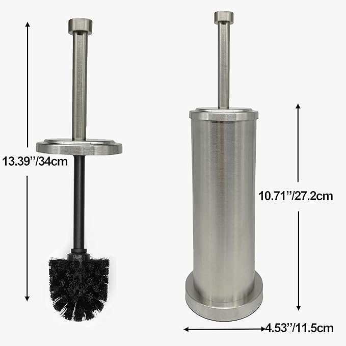 Brushed Nickel Toilet Bowl Brush with Holder, Durable Bathroom Cleaning Tool, Modern Design for Easy Toilet Maintenance, Bathroom Cleaner Brush for Efficient Cleaning and Hygiene