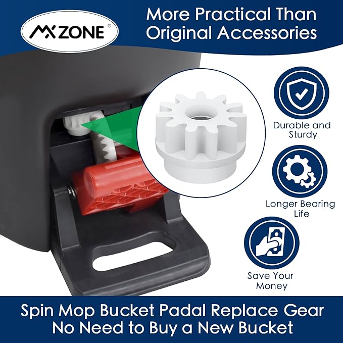 Easy Mop Pedal Broom Spin Replacement One Way Clutch Bearing Bucket Gear Sprockets Repair Compatible with O Cedar Velida and Market 90% Spin Mop and Bucket, Mop Gears, 2 Packs