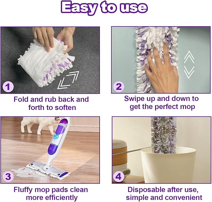 22 Count Disposable Power Mop Refills Compatible with Swiffer PowerMop Multi-Surface Floor Mop and Swiffer PowerMop Wood Mop, Power Mop Pads for Floor