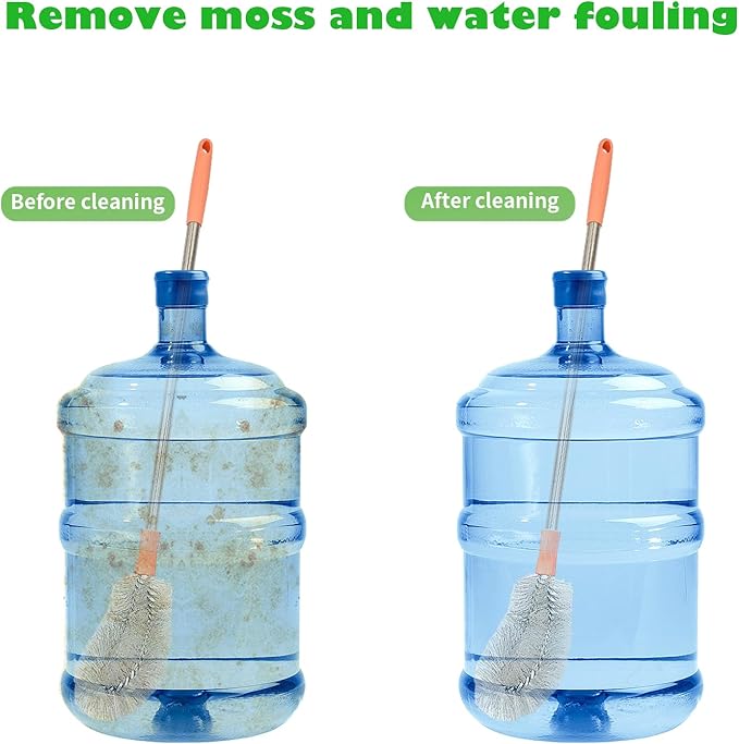2-Pack Bucket Brush, Bottle Brush for Cleaning Extra Long Bottles, Gallon Jug Cleaner, Water Bottle Cleaner.