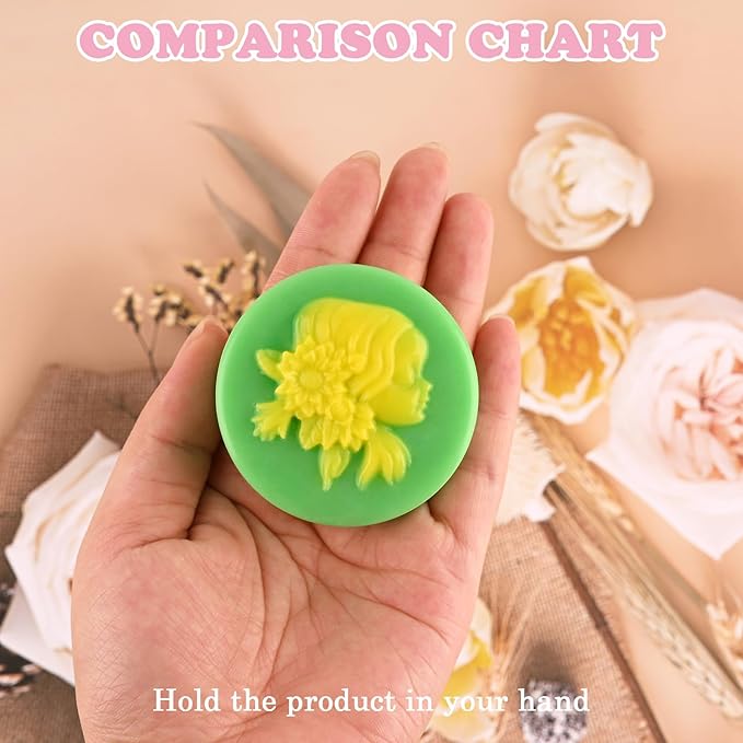 Moukiween Circular Silicone Soaps Mold,Loofah Soaps Molds,2PCS Silicone Soap Mold,Suitable for Making Soap,Bath Bombs,Shampoo Sticks,Candles and DIY Resin Handicrafts