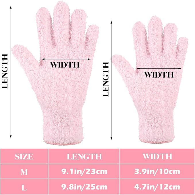 Bencailor 6 Pairs Microfiber Dusting Gloves, Dusting Cleaning Gloves Microfiber Gloves for Plants House Blinds Car Dust Mitt (Fresh Color,Large)