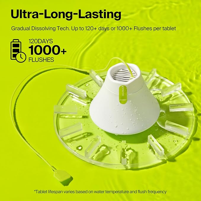 Ultra-Long Toilet Bowl Cleaner Tablets in Bottles, 3 Bottles, Automatic Long-Lasting Blue Toilet Cleaner, Large Capacity, Easy to Use