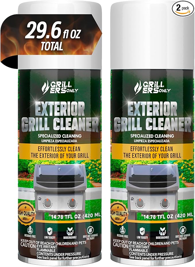 2-Pack Exterior Grill & Outdoor Cleaner Spray 14.8 fl oz | Multi-Surface Degreaser for Grills Griddles & Patio Furniture