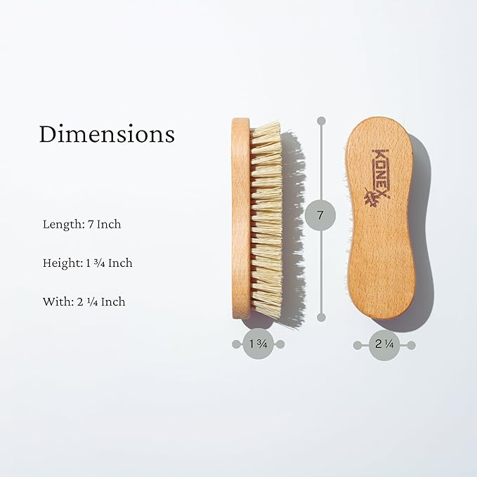 KONEX Nylon Fiber Economy Utility Cleaning Hand Brush | Heavy Duty Hand-Held Scrub Brush Stiff Bristles | Wooden Body, Ideal Scrub Brushes for Cleaning (Peanut Shaped)