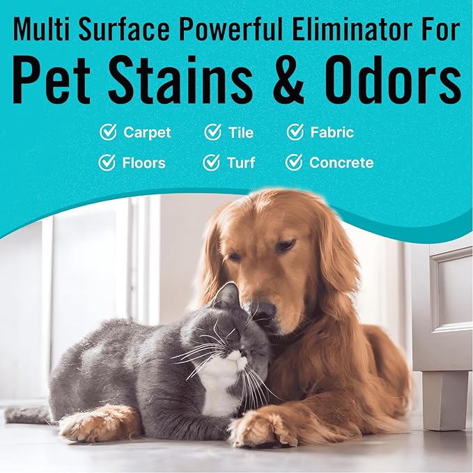 Multi-Purpose Probiotic Enzyme Cleaner, Made in USA - Pet Stain and Odor Remover - Concentrated - Professional & Home Strength Drains, Floors, Bathrooms, Toilets Trash Can, (1 gallon, Fresh fragrance)