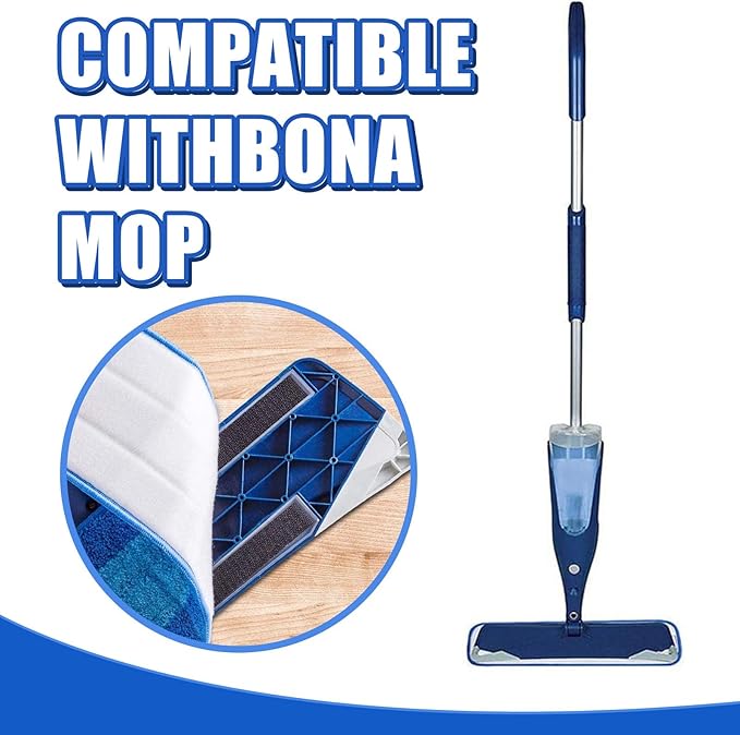 12 Pieces Microfiber Cleaning Pads Compatible with Bona Mop Reusable 18 Inch Replacement Cleaning Pads Washable Refills Replacement Heads for Floor Cleaning