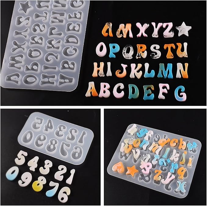3 Pack Mini Letter Alphabet Resin Casting Soap Making Silicone Mold for Candle Home Decor 3D Animal Mold