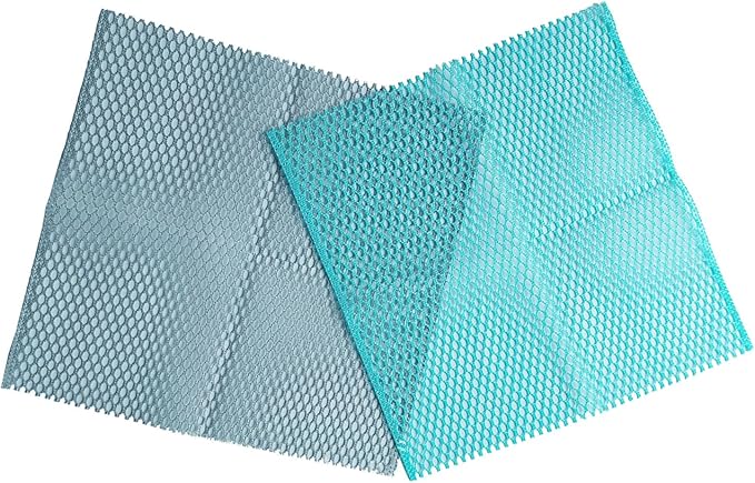 Net Scrubbers for Dishes/Innovative Mesh Dish Cloths for Washing Dishes, Quick Dry - No More Sponges with Smell / 11.5 by 11.5 inches/Advanced Raw Material-Polypropylene 100% (Mint5 Gray5)