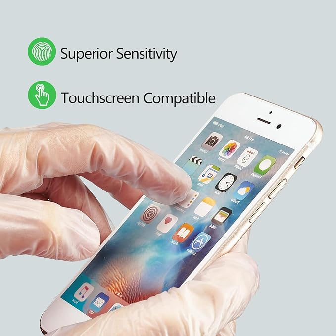 Disposable Vinyl Gloves, Latex-Free, Powder Free, Clear Plastic Gloves, for Cleaning, Cooking, Food Prep