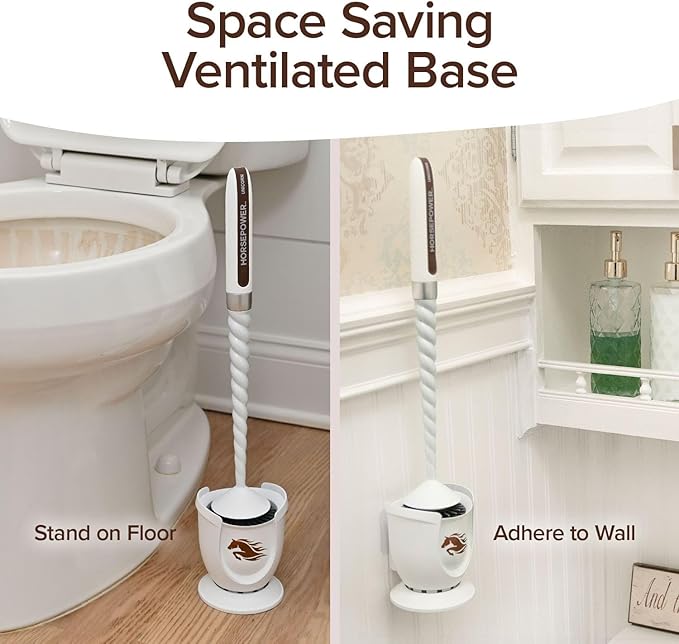 Horsepower Unicorn, AS-SEEN-ON-TV, Motorized Toilet Brush, Powerful Spinning Action, 360 Degree Cleaning Power, Flexible Silicone Bristles, Eliminate Stains & Residue, No Scrubbing, Rechargeable