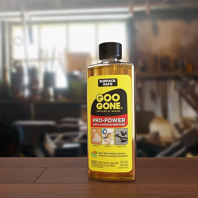 Goo Gone Pro Power Adhesive Remover | Removes Stickers, Goo, Tar, Grease, Great on Tools | Surface Safe, Fresh Citrus Scent - 2 Pack with Scraper Tool, Sticker Lifter
