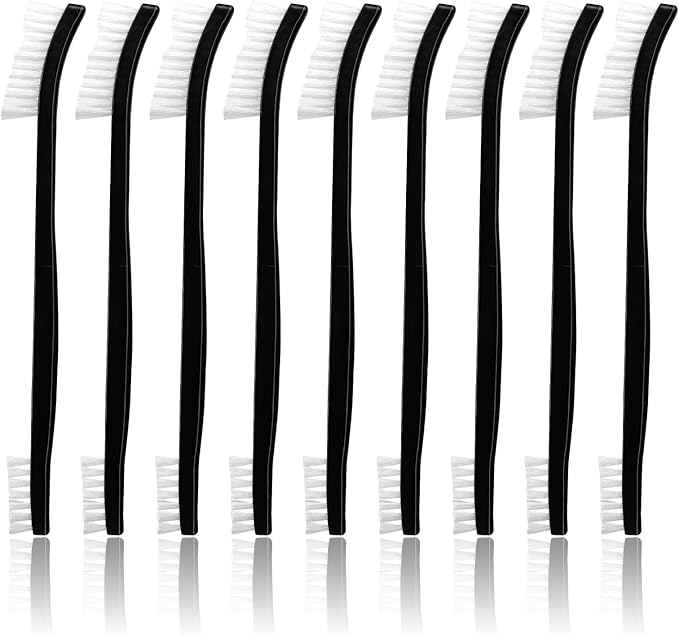 9 Pcs Double-Ended Cleaning Brushes Nylon Small Detailing Crevice Brush Mini Stiff Bristles Brushes All Purpose Cleaning Brush for Detailed Clean Jewelry Cars Kitchen Small Spacesnt