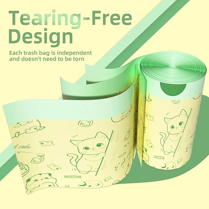 13 Gallon Trash Bags Drawstring, 50 Count Tall Kitchen Trash Bags, Sturdy Large Trash Bags, Cat & Mouse Printed Garbage Bags 13 Gallon Tall Kitchen, Tear Resistant Kitchen Garbage Bags for Kitchen