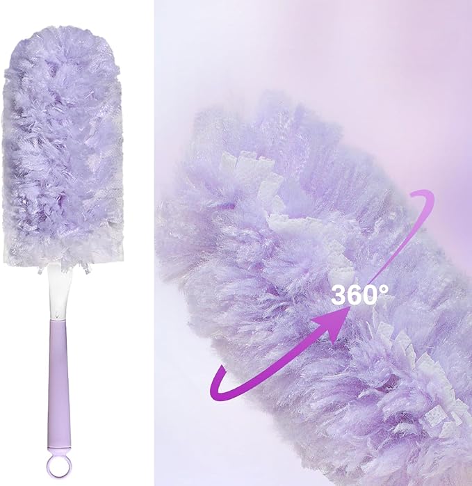 30 Pack Duster Refills Compatible with S wiffer Dusters, Multi Surface 360° Heavy Duty Duster Refills with 4X Fluffy Fiber, Dust Removal Tools Refill Replacenments Cleaning Dusters W/ 2 Handles