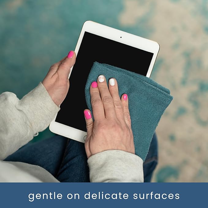 S&T INC. 100 Pack Microfiber Cleaning Cloth, Edgeless Bulk Towels for Home, Reusable Microfiber Towels for Cars, Cleaning Rags, Assorted, 11.5 Inches x 11.5 Inches, 100 Count